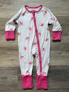 Coco Moon. Plumeria Snug-fit, one-piece jammies. 9-12 mos.